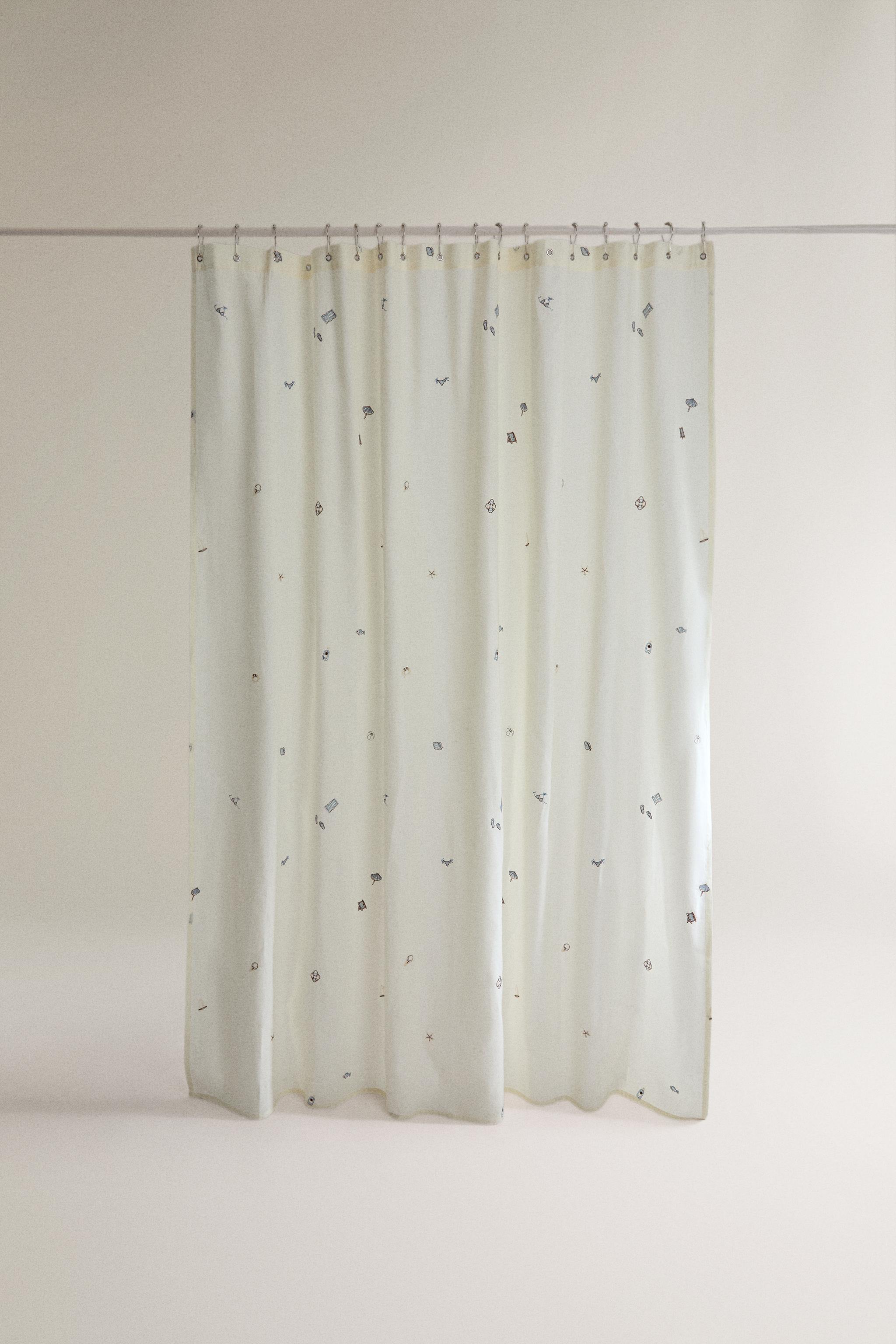 EMBROIDERED SHOWER CURTAIN